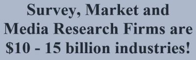 Survey, Market and Media Research Firms are $10 - 15 billion industries!