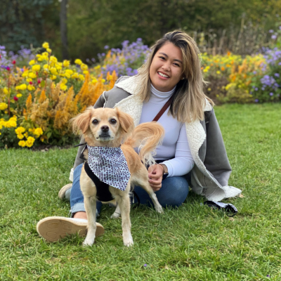 Alexandra Garcia with her dog