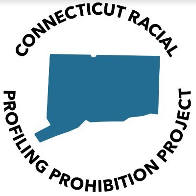 Connecticut's Racial Profiling Prohibition Project logo featuring the name of the Project surrounding a graphic of the state of Connecticut